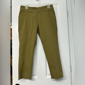 Ruby Rd. Size 12 Petite Olive Green Women's Cropped Pants